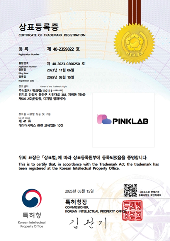 Patent certificate